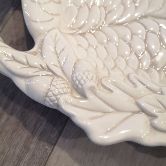Gibson Bountiful Feast 21 1/4 Ceramic Turkey Platter with Handles Rare MINT - Picture 7 of 8